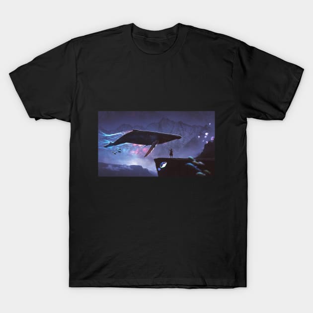 Flying whale T-Shirt by Artype